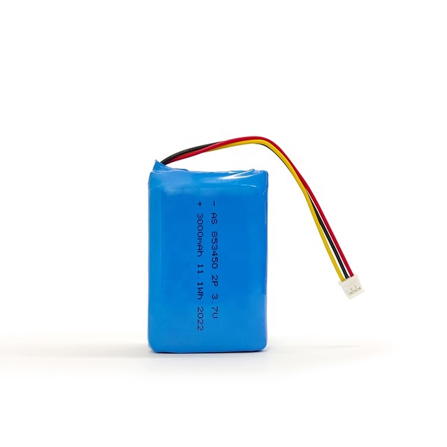 UL2054,UN38.3 Certified 853450 3.7v 3000mah Lithium Polymer Battery for Medical Belts