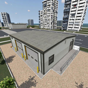 Planimetria Architettonica Moderna per Magazzino, Hangar/Ufficio in Acciaio, Disegni Tecnici con Superficie Zincata a Caldo per Hotel - Product Image 3