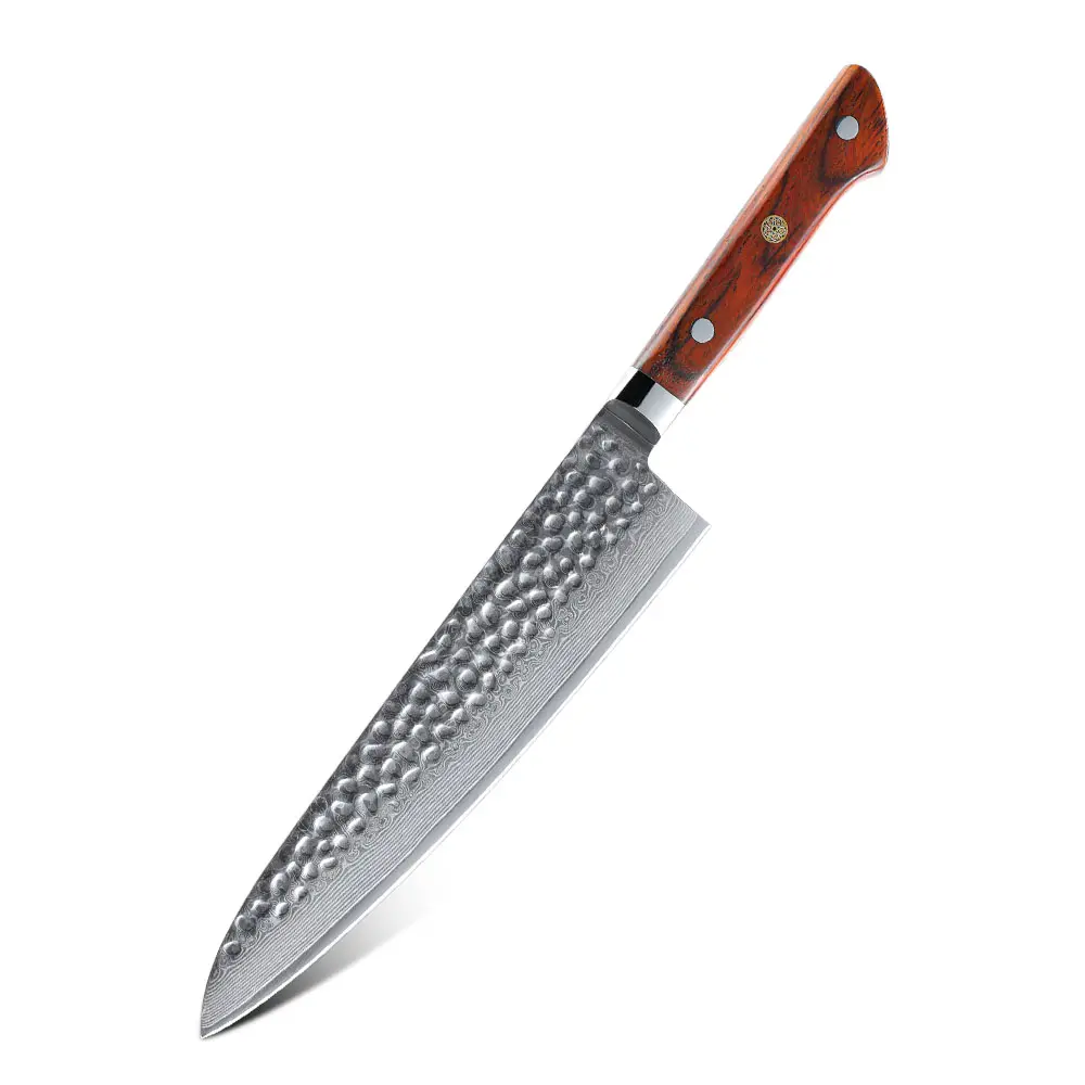 Martillo de alta calidad VG 10 cuchillo de chef acero damasco cocina mango de madera rosa
