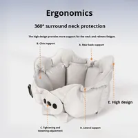 Oreiller de voyage gonflable portable en soie glacée et en air en forme de U pour l'été, anti-chute de la tête, anti-souffle buccal