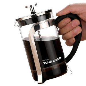 Cafetière à piston en acier inoxydable 304 avec filtres, verre borosilicate transparent résistant à la chaleur, couvercle inclus, grande taille - Product Image 1