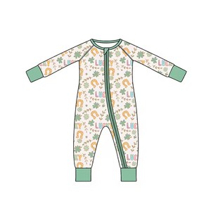 Mono para bebé de la festividad de San Patricio, diseño con doble cremallera, mono sin pies de manga larga - Product Image 4