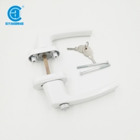 Manijas de Puerta de Aluminio con Recubrimiento de Polvo Blanco de Diseño Moderno y Alta Calidad, Herrajes para Ventanas y Puertas Abatibles de UPVC con Cerraduras
