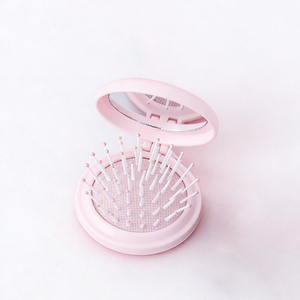 Escova de Cabelo Mini Dobrável Personalizada com Logo e Espelho, Portátil para Viagem, Desembaraçadora e Massageadora para Bolsa - Product Image 4