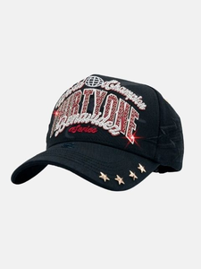 Casquette de baseball brodée de strass de haute qualité, 5 panneaux structurés, style gothique streetwear, casquettes de <span class=keywords><strong>sport</strong></span> en strass - Product Image 3
