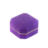 Coffret à bijoux octogonal mat personnalisé en cuir PU avec fermeture à bouton, éclairage intégré, pour collier et bracelet, logo personnalisé, Saint-Valentin