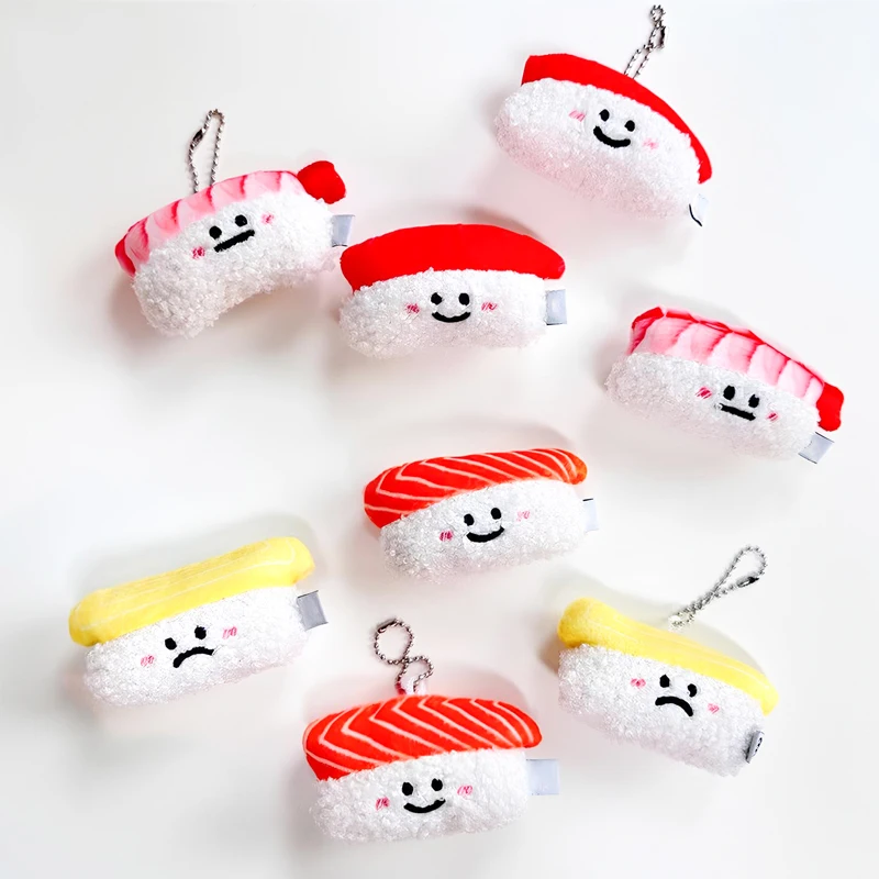 Custom Kawaii Mini Sushi Stuffed Toy Food Plush Japanese Cute Sushi Pack Plush Keychain Toys