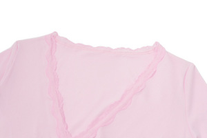 T-shirt 2025 a <span class=keywords><strong>maniche</strong></span> <span class=keywords><strong>lunghe</strong></span> con scollo a V Sexy in <span class=keywords><strong>pizzo</strong></span> Patchwork, stile puro e seducente, Top dal temperamento Slim Fit - Product Image 5