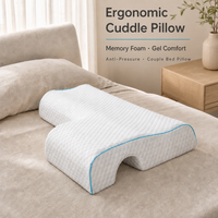 Oreiller en mousse à mémoire de forme ergonomique Oreiller en gel à mémoire de forme pour lit anti-pression Oreillers de lit pour couple à bras cubique