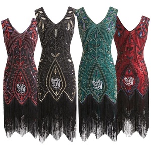 Bestdance Grandes Tailles!!Vintage 1920s Clapet Gatsby Robe De Soirée Fantaisie Costumes U Cou Cap - Product Image 2