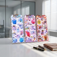 Autocollants Kawaii Magic Water Bottle Shaker - Autocollants 3D mignons à paillettes liquides et gonflés pour le journaling et les loisirs créatifs
