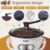 Sonifer SF-3561 Vente en Gros Utilisation Domestique 220V Machine à Popcorn Antiadhésive Multifonctionnelle Contrôle de Température Torréfacteur Électrique à Grains de Café