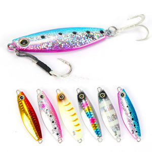 WildTrek Jigs 10g-60g Leurre de pêche jigging avec <span class=keywords><strong>hameçon</strong></span> à rainure sanguine 6 couleurs <span class=keywords><strong>pour</strong></span> saumon, dorade, poissons d'eau douce et d'eau salée et <span class=keywords><strong>brochet</strong></span> - Product Image 1