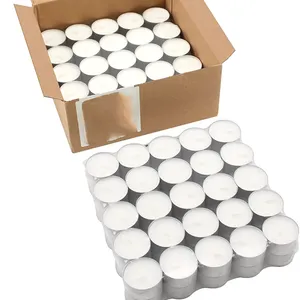 Long Burning Tea Light Candles, 6 to 7 Hour Extended Burn Time, White,  Unscented, Bulk 200-Pack
