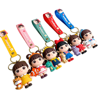 Porte-clés personnalisé en PVC souple et caoutchouc 2D/3D Anime avec logo métallique écologique pour cadeaux promotionnels