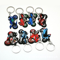 Porte-clés moto 2D en PVC souple personnalisable, motif dessin animé mignon, impression sur mesure, idéal pour cadeau promotionnel ou breloque de sac – Vente directe usine