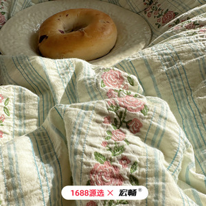 1688 X Pure Cotton Floral Print Four-Piece <b>Bedding</b> <b>Set</b> Yarn-Dyed Breathable Soft Skin-Friendly - Product Image 4