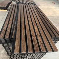 Paneles de Pared de Listones de Madera MDF Decorativos, Ignífugos, Insonorizantes, Diseño Europeo Moderno, Venta al por Mayor de Fábrica