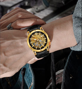 T-Winner <span class=keywords><strong>Montre</strong></span> <span class=keywords><strong>Homme</strong></span> Squelette Mécanique Automatique en Cuir pour Hommes — Vente en Gros - Product Image 6