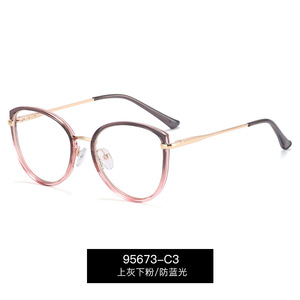 MS 95673 TR90 phong cách của phụ nữ thời trang Kính quang học dễ thương kim loại khung màu xanh ngăn chặn ánh sáng phong cách cổ điển tùy chỉnh Kính mắt <span class=keywords><strong>Frames</strong></span> - Product Image 4