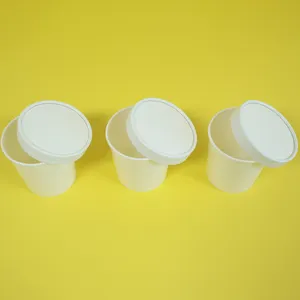Disposable Double Poly-Coated 8 Oz White Paper Food Cup Soup Containers With PE Coating