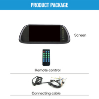 Monitor Espejo Cuádruple AHD IPS de 7 Pulgadas con Sistema de Cámara de Reversa para Auto, Camioneta, Autobús, Van, RV