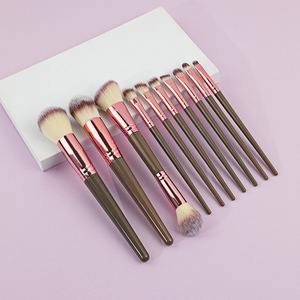 Tùy Chỉnh Chuyên Nghiệp 10-Mảnh Trang Điểm Bàn Chải Thiết Lập Bột Đường Cong <span class=keywords><strong>Blush</strong></span> Bàn Chải Bóng Mắt Lông Mày & Lip Applicator Trang Điểm Công Cụ - Product Image 4