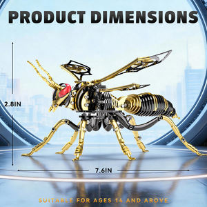 Rompecabezas Metálico 3D de Colibrí - Elegante Arte de Insectos para Adultos, Escultura de Escritorio Única y Kit de Construcción para Aliviar el Estrés - Product Image 4