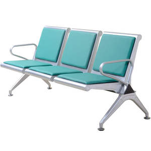 Chaise d'infusion trois places en acier laminé à froid, chaise de rangée moderne, chaise d'attente, pour clinique médicale, atelier, salon - Product Image 5
