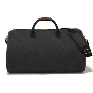 In Voorraad Carry Op Kledingstuk Tas Voor Reizen Zakenreizen Canvas Plunjezak Met Schoen Compartiment 2in1 Weekender Pak Zak voor Mannen