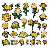 Patch brodé en tissu pour broderie informatique Rose Flower Boutique, pour accessoires vestimentaires spéciaux transfrontaliers, vente en gros