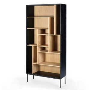 Estantería <span class=keywords><strong>de</strong></span> <span class=keywords><strong>madera</strong></span> negra moderna para el hogar, la Oficina, la sala <span class=keywords><strong>de</strong></span> estar o el dormitorio, estantería <span class=keywords><strong>de</strong></span> <span class=keywords><strong>pared</strong></span> - Product Image 1