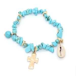 Nouveaux Accessoires De Mode en pierre naturelle enfants bracelet de charme avec petit bracelet en coquille - Product Image 5