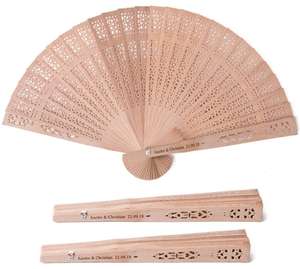 Geschnitzter faltbarer Hand fächer Angepasster 8-Zoll-Geschenk-Seidennudel-Handfächer - Product Image 2