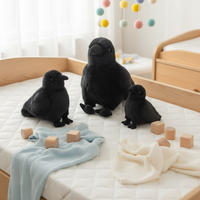 Peluche Corbeau Noir, Verette, Oiseau – Super Douce, Rembourrée en Coton PP – Cadeau Unisexe pour Enfants, Décoration de Fête d'Halloween et de Maison