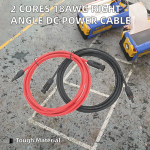 Cable de Alimentación CC de Doble Núcleo 18AWG con Conector Hembra en Ángulo Recto 5.5x2.5mm, Aislamiento XLPE, Clasificación IP67, Cable Pigtail de Cobre de 1kV - Product Image 3