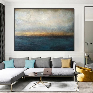 Peinture à l'huile abstraite texturée faite à la main, art mural sur toile peint à la main pour la décoration de salle de bain d'hôtel de luxe - Product Image 6