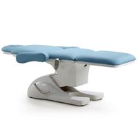 Table de soin électrique 3 moteurs réglable en cuir PU multi-sections pour salon de beauté, spa, clinique des cils