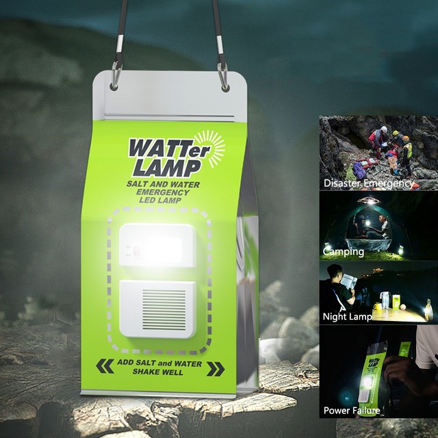 2023 Salt Water Lantern Lamp Emergency Night Light for Camping Outdoor Brine Camping LED Light Outdoor Emergency Night Fishing