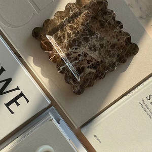 Français rétro marbre Onyx bord festonné bijoux fourre-tout aromathérapie plateau concepteur Ins Style stockage décor à la maison salon - Product Image 5