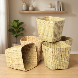 Modern Water Hyacinth Eco-Friendly Cooling Clothes Storage <b>Hamper</b> Clothing Laundry Organizer <b>Basket</b> <b>for</b> Wholesale Vietnam - Product Image 3