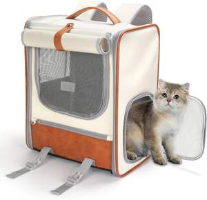 Portable Cat Pet Carrier <b>Backpack</b> <b>for</b> Medium Small Cats and <b>Dogs</b> Carry Bag Travel Mesh Airline Approved Pet Carrier <b>Backpack</b> - Product Image 1