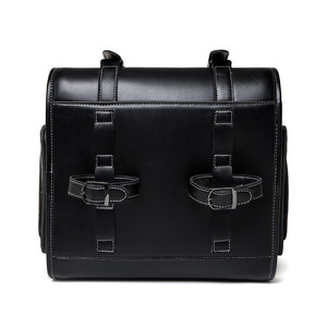 Sacoches de <span class=keywords><strong>moto</strong></span> Davidson <span class=keywords><strong>vintage</strong></span> rétro punk en cuir PU, sacs latéraux compatibles avec la plupart des motos tout-terrain, pièces de bagages arrière - Product Image 5