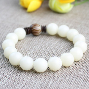 Pulsera de Raíz de Bodhi Blanca de 12 mm, Jade Blanco Natural con Patrón de Flor Redonda, Estilo Étnico, Joyería de Regalo, Origen Hangzhou, PTG1006 - Product Image 3
