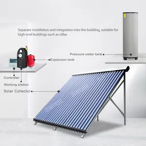 单铜盘管分体式加压太阳能热水器系统