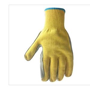 ถุงมือหนังวัวเย็บด้วยอะรามิด เคฟลาร์ ป้องกันการบาดระดับ 5 สำหรับงานเชื่อมในโรงงาน - Product Image 4