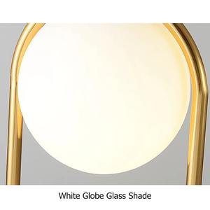 Zeal Lighting New Style Gold Metal White <b>Glass</b> Globe <b>Table</b> <b>Lamp</b> LED for Bedroom - Product Image 6