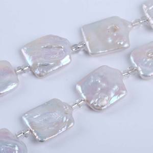 Perles de culture d'eau douce naturelles Keshi de 18 cm, accessoires de bijouterie, baroque blanc, 16-22 mm, gros bloc semi-fini pour projets de bricolage - Product Image 3