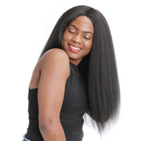 Grande perruque afro YAKI en fibre haute température, volumineuse, sans dentelle, cheveux longs bouclés légèrement frisés, fabriquée à la machine, modèle TT4206