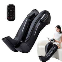 Masseur de jambes intelligent RS avec chaleur, télécommande, compression d'air, pressothérapie, bottes de récupération sportive, électriques, sans fil, pour pieds et mollets